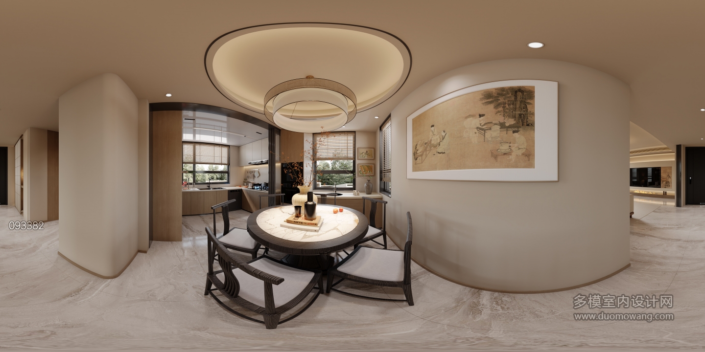 新中式一楼餐厅全景