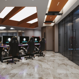 现代网吧大厅单张