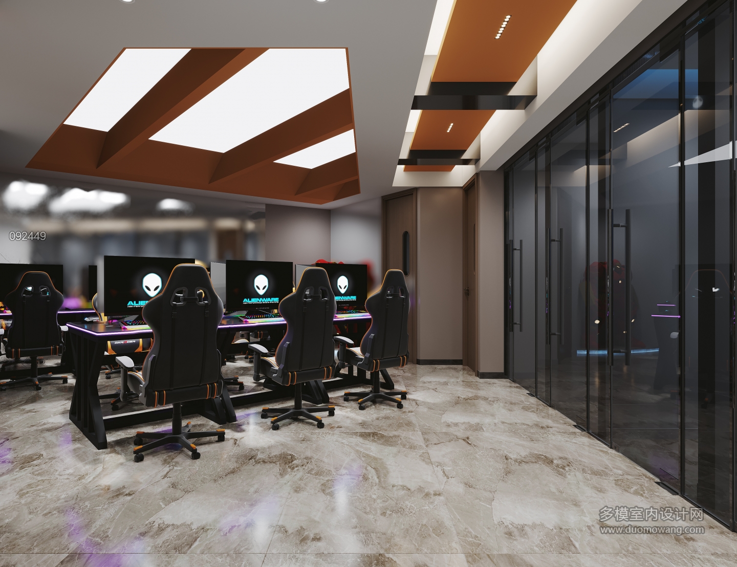 现代网吧大厅单张