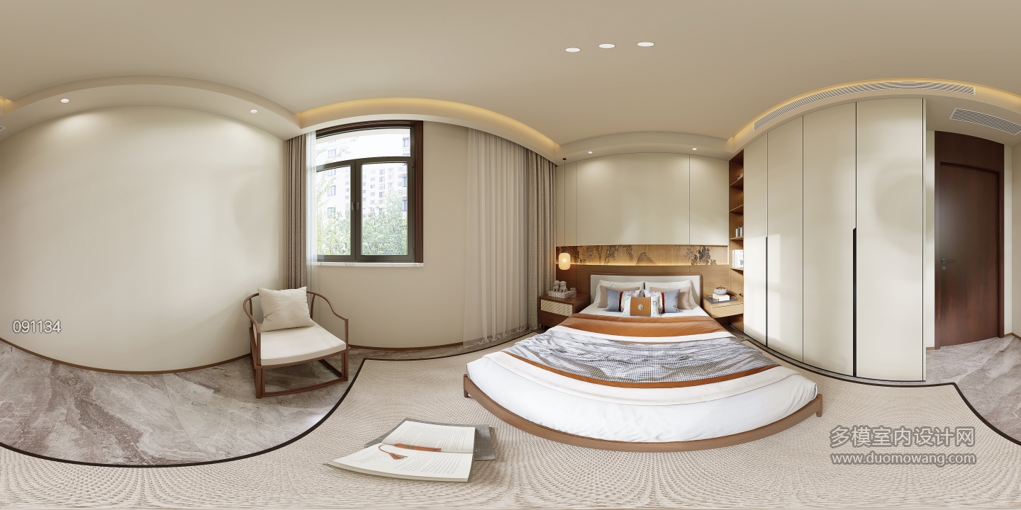 新中式次卧房三360