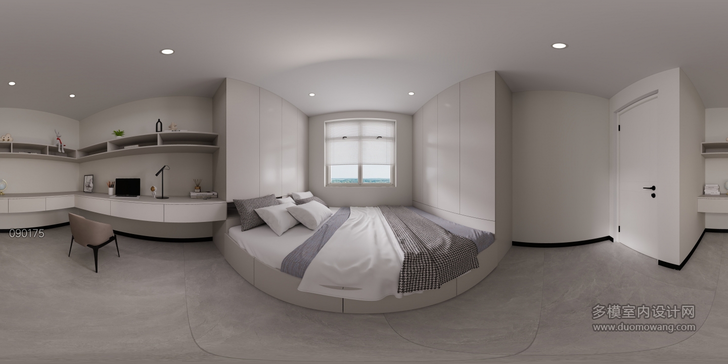 现代黑白灰次卧2