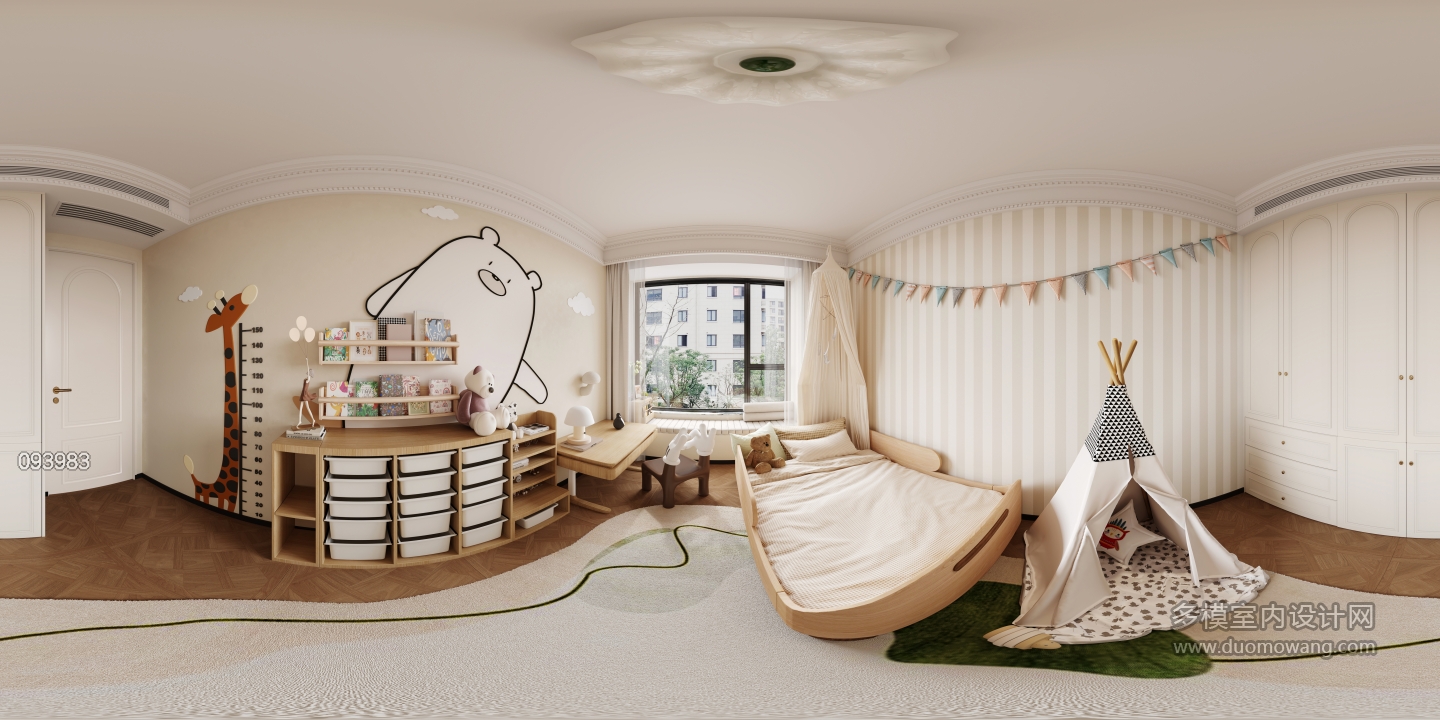 16法式中古风儿童房全景