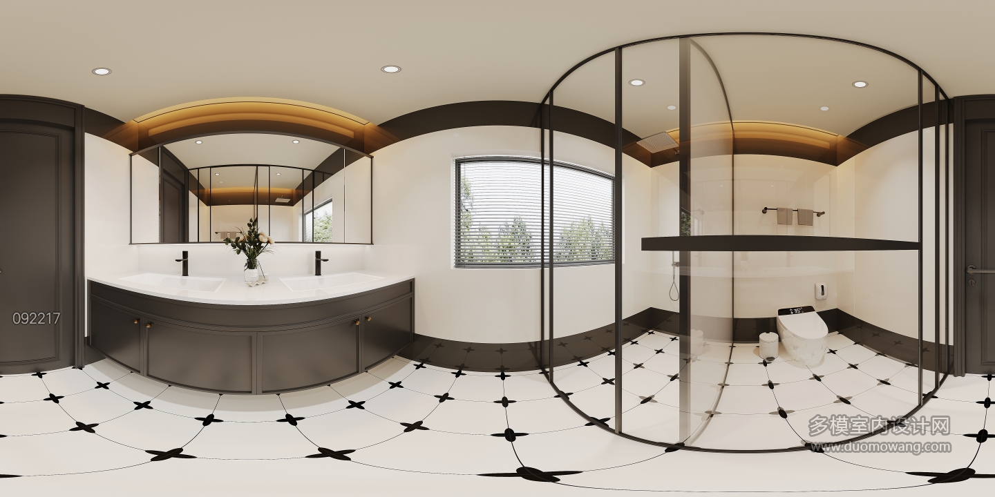 法式三楼卫生间全景