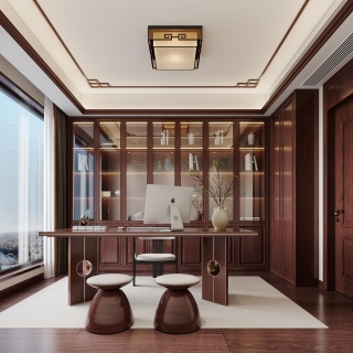 新中式书房特写