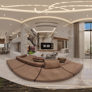 负二层客厅全景