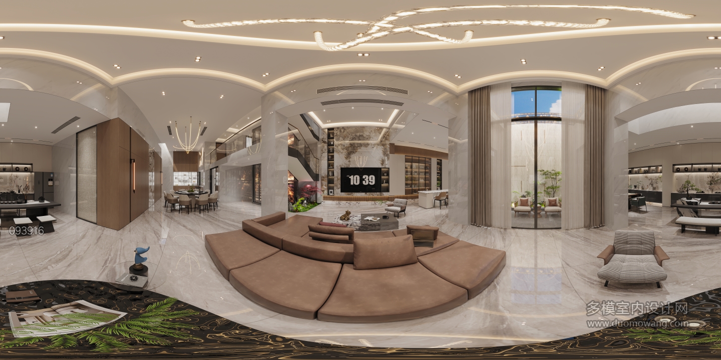 负二层客厅全景