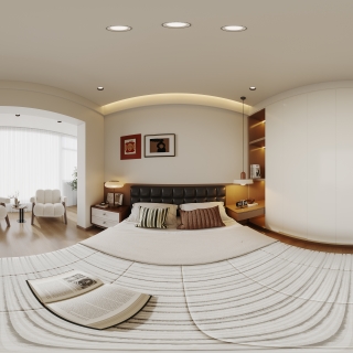 奶油中古二层东卧室全景