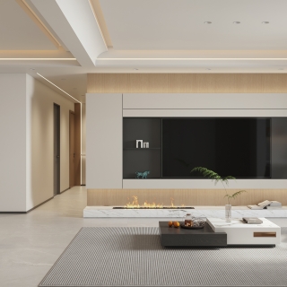 意式极简电视墙