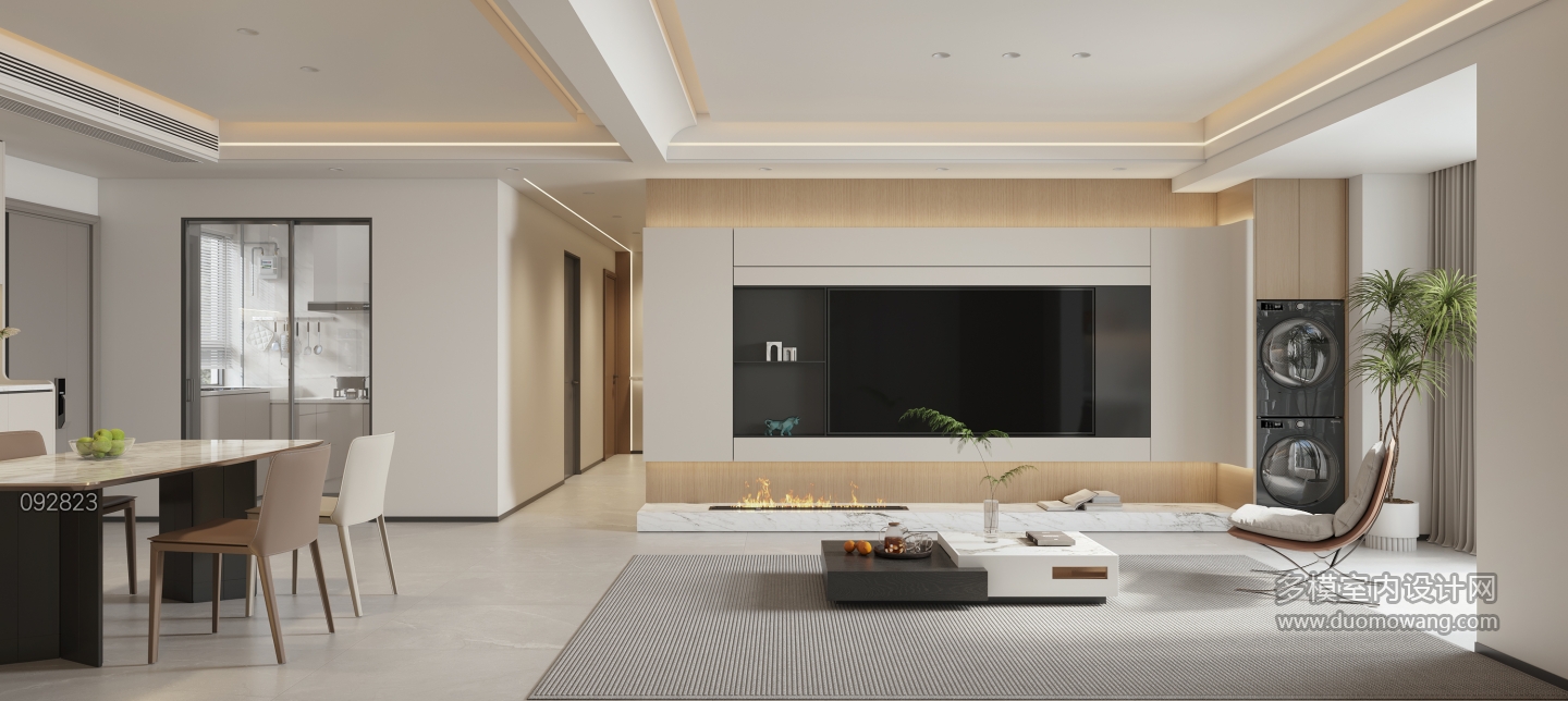 意式极简电视墙