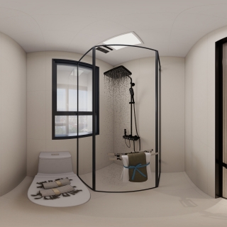 现代原木卫生间