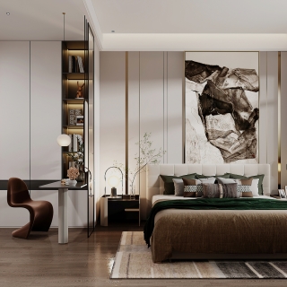 现代轻奢一楼主卧静态