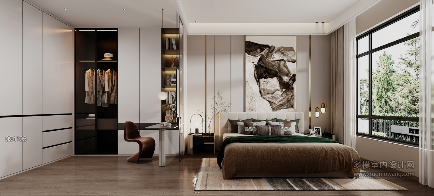 现代轻奢一楼主卧静态