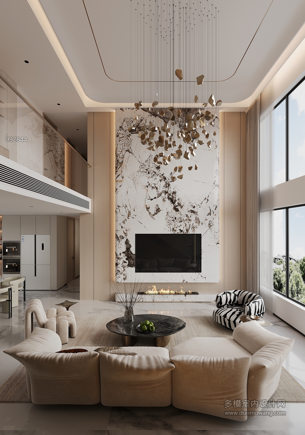 现代一楼客厅单张一