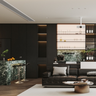 现代-客厅书柜特写2