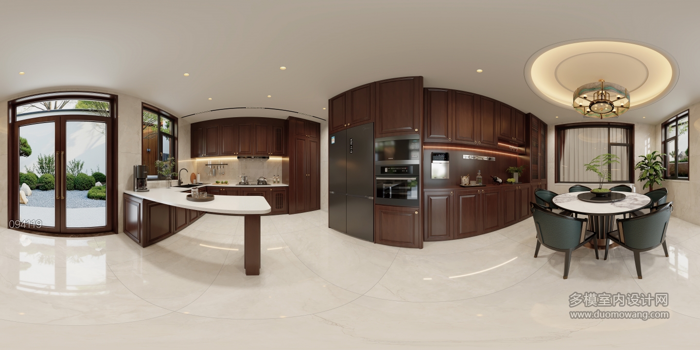 新中式一楼餐厅厨房360