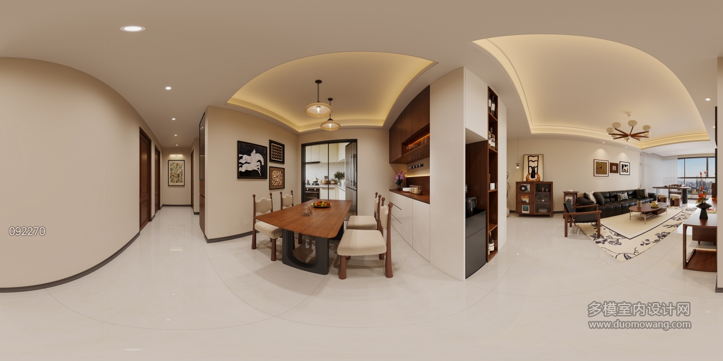 现代中古餐厅全景