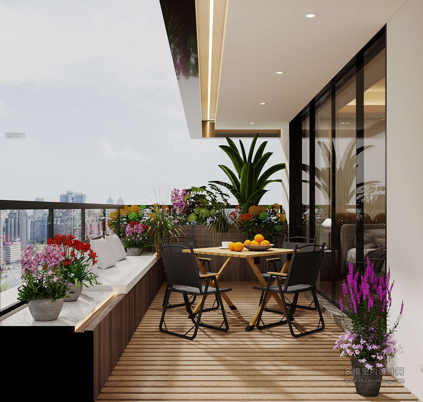 现代四层阳台特写