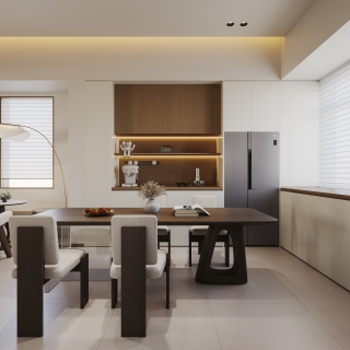 奶油中古一层餐厅二