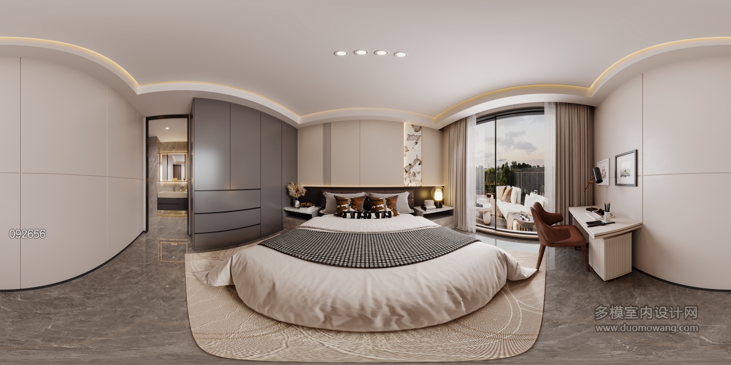 现代3层卧室全景