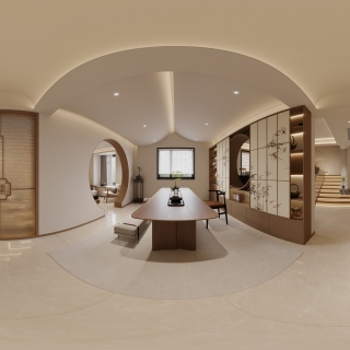 宋式二楼茶室全景