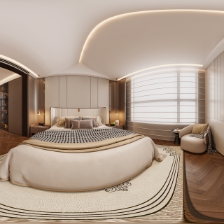 现代三层卧室全景