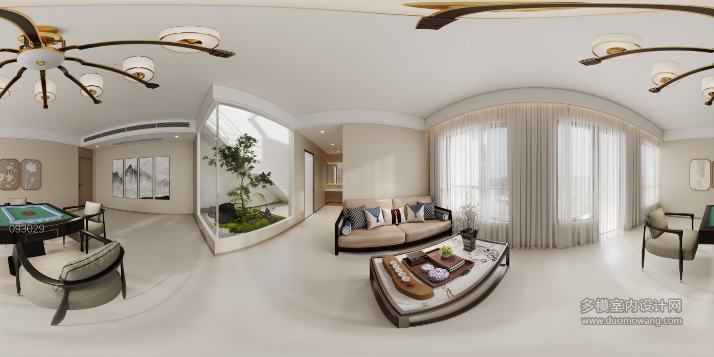 新中式二楼客厅