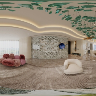 现代轻奢客厅360