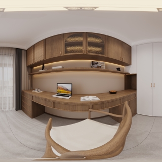 新中式书房全景