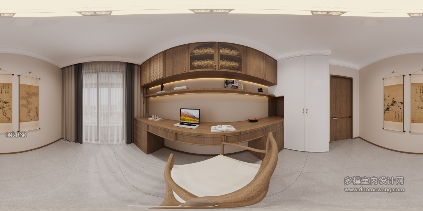 新中式书房全景
