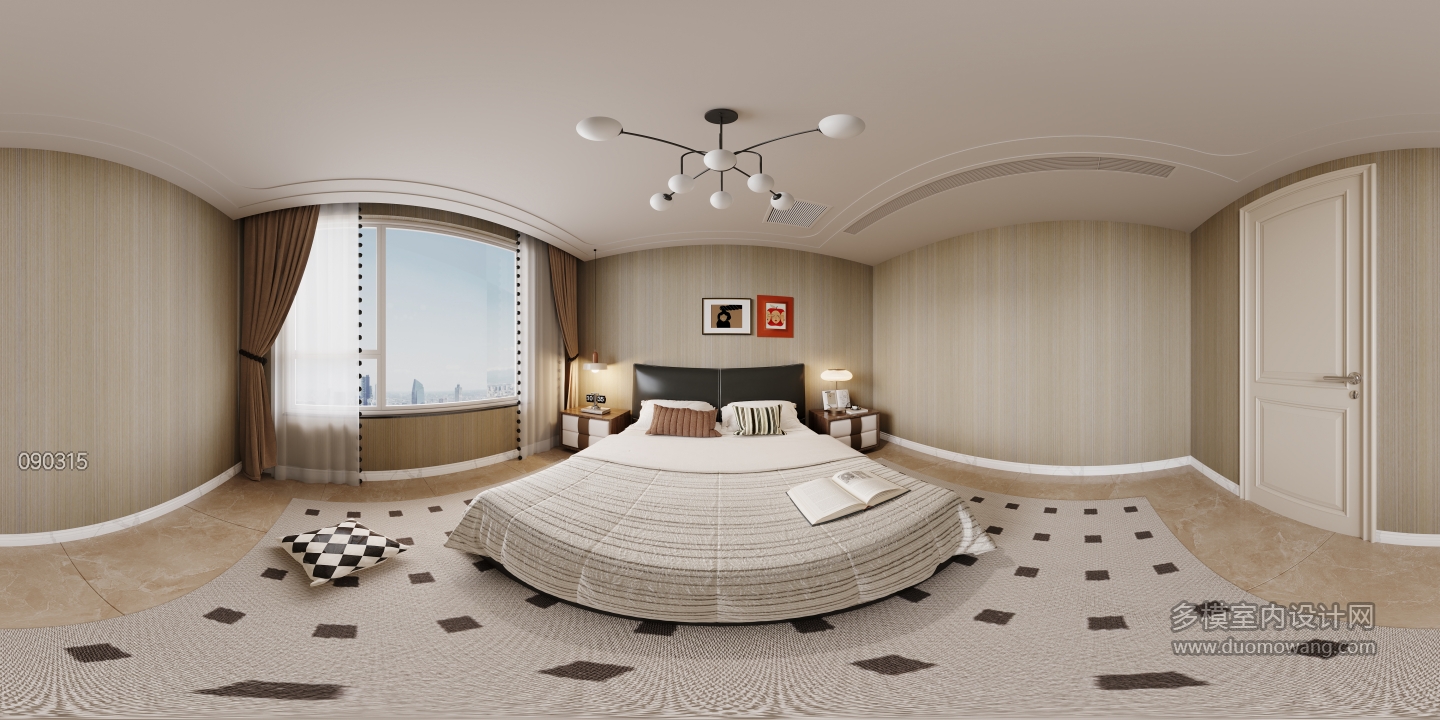 美式二楼主卧全景