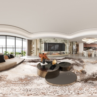 现代客餐厅_客厅360