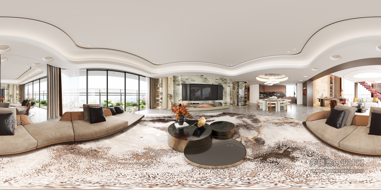 现代客餐厅_客厅360