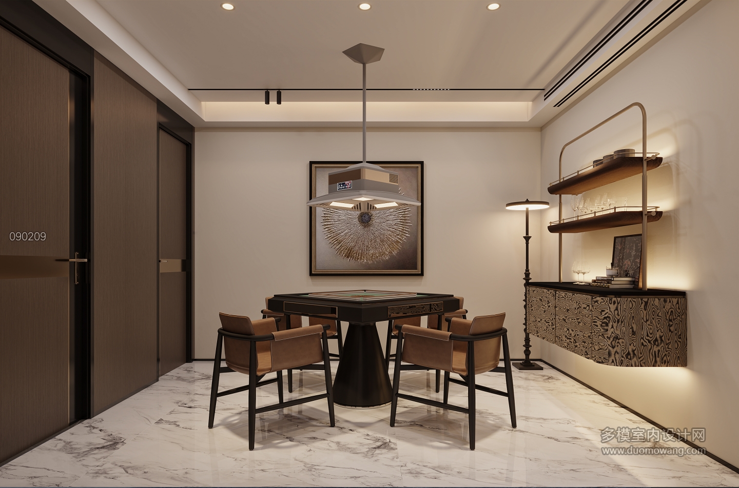 现代负一棋牌室特写