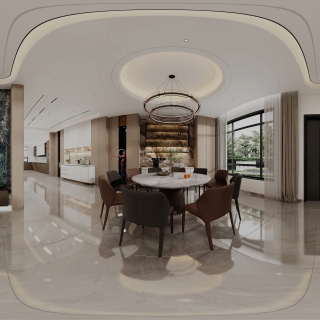 现代轻奢客厅全景