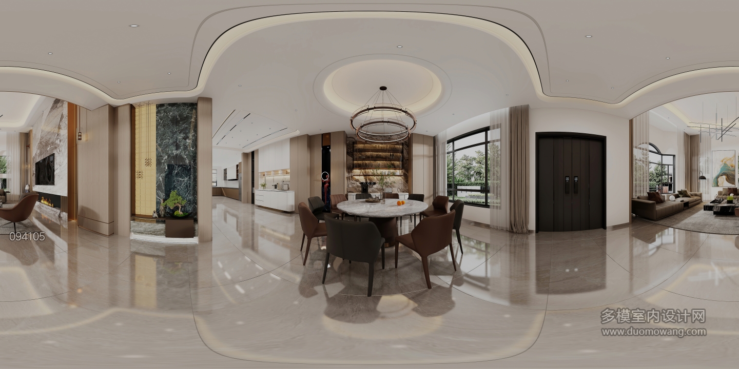 现代轻奢客厅全景