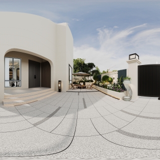 法式一楼院子全景一