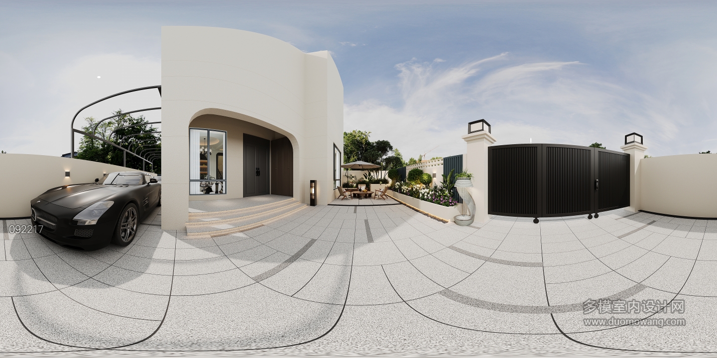 法式一楼院子全景一