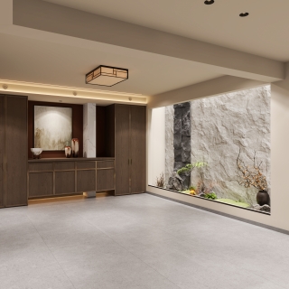 新中式车库层玄关