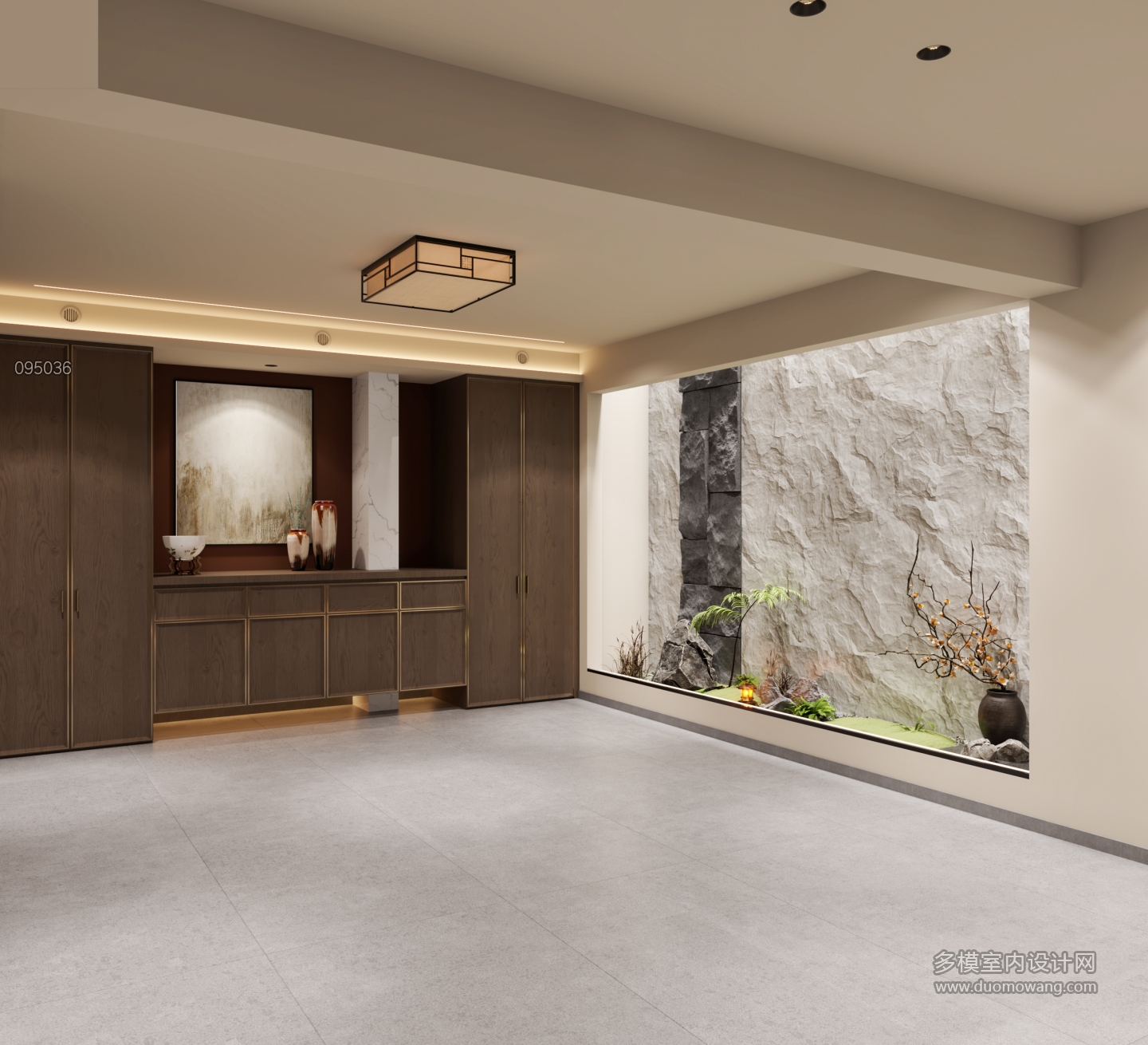 新中式车库层玄关