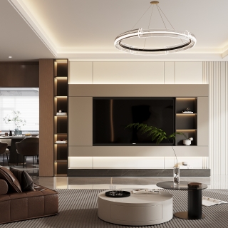 现代客厅电视背景墙