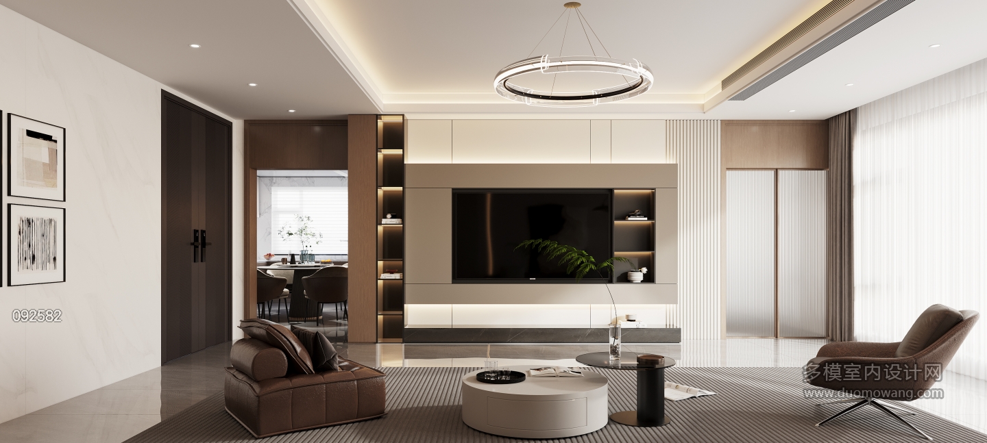 现代客厅电视背景墙