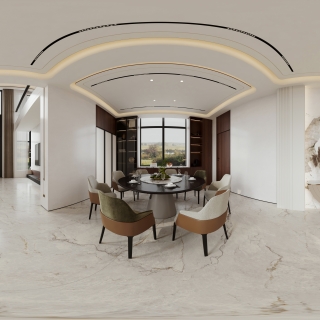 现代 餐厅 全景