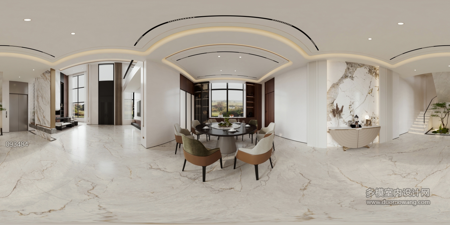 现代 餐厅 全景