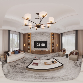 新中式客厅全景