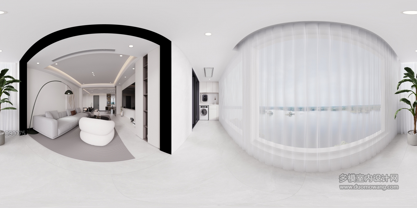 现代黑白灰阳台