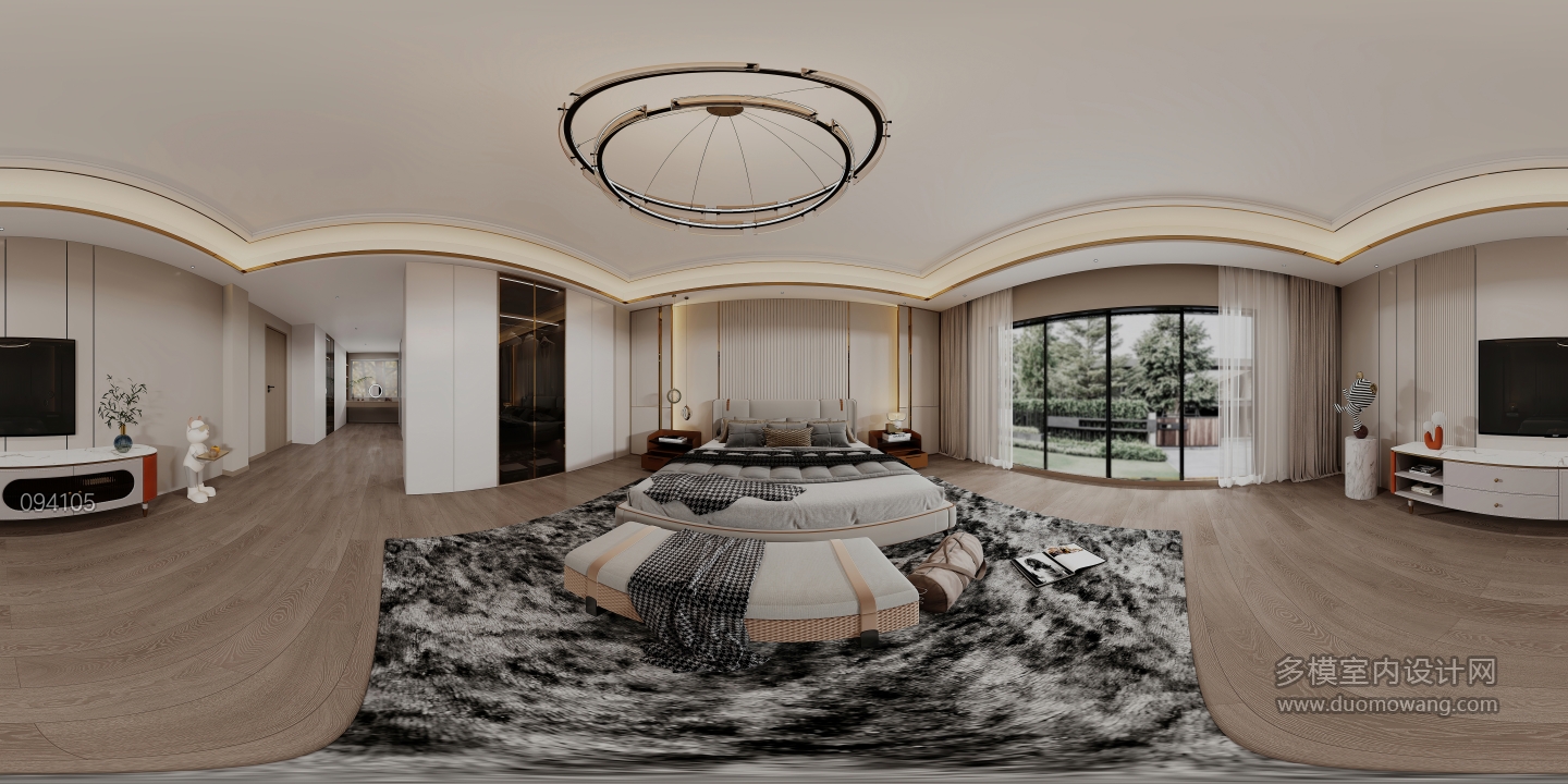 现代轻奢三楼主卧全景