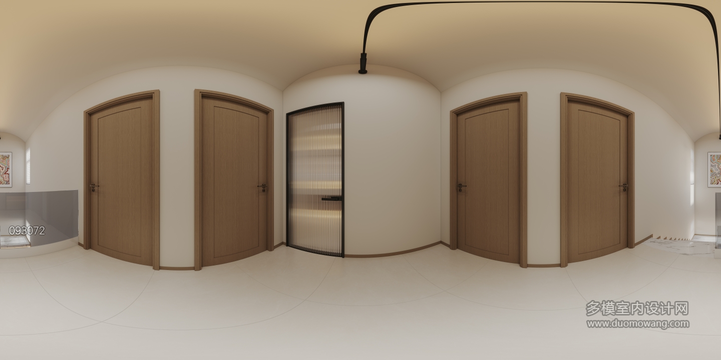 奶油中古三层走廊全景