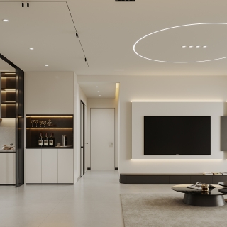 现代客厅电视背景墙方案二