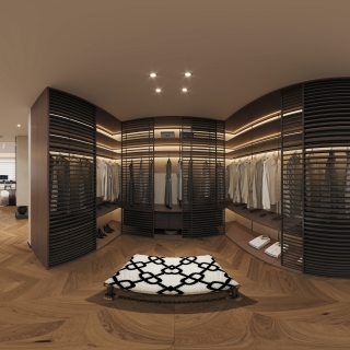 二楼主卧衣帽间全景