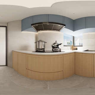 现代厨房01全景